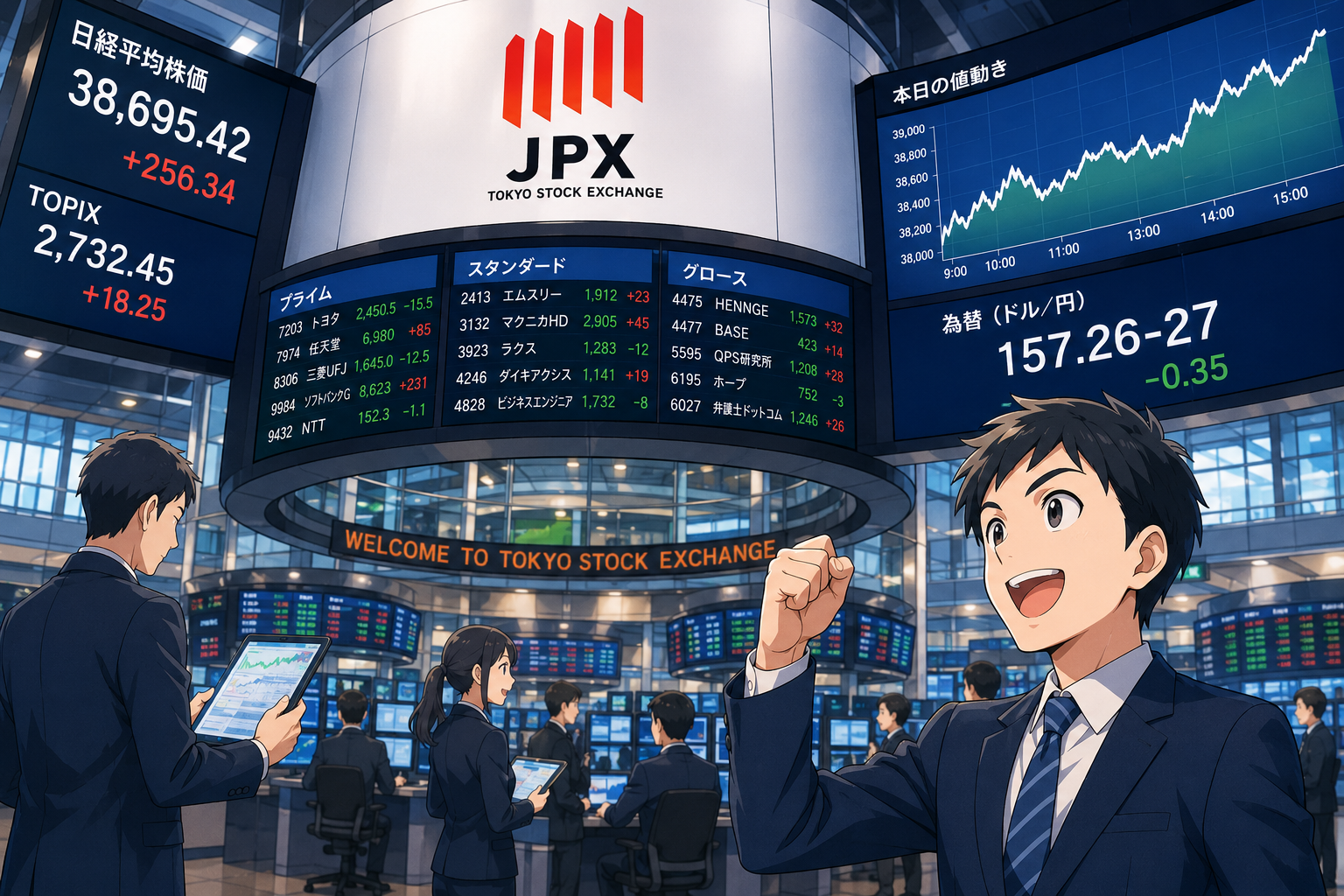 東京証券取引所（JPX）のイメージ