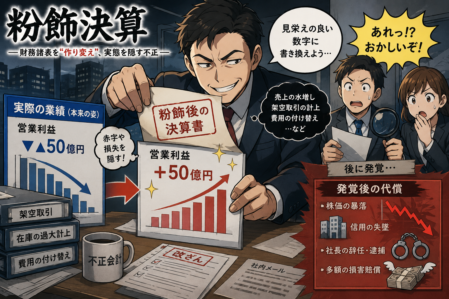 粉飾決算のイメージ図
