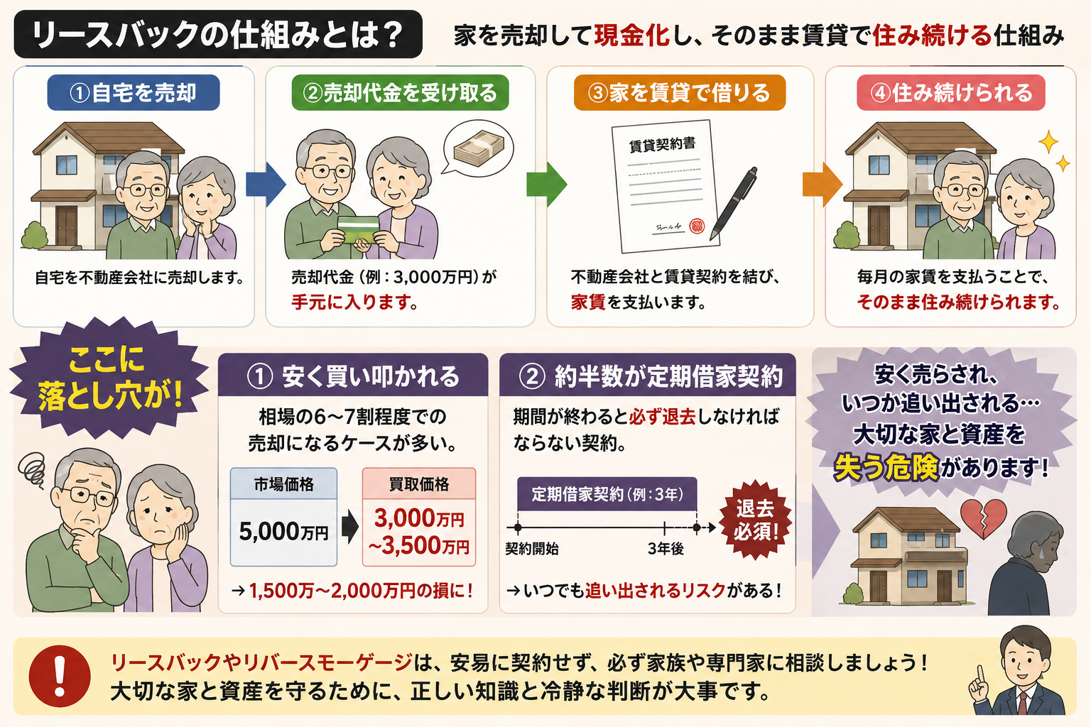 リースバックの仕組みと落とし穴
