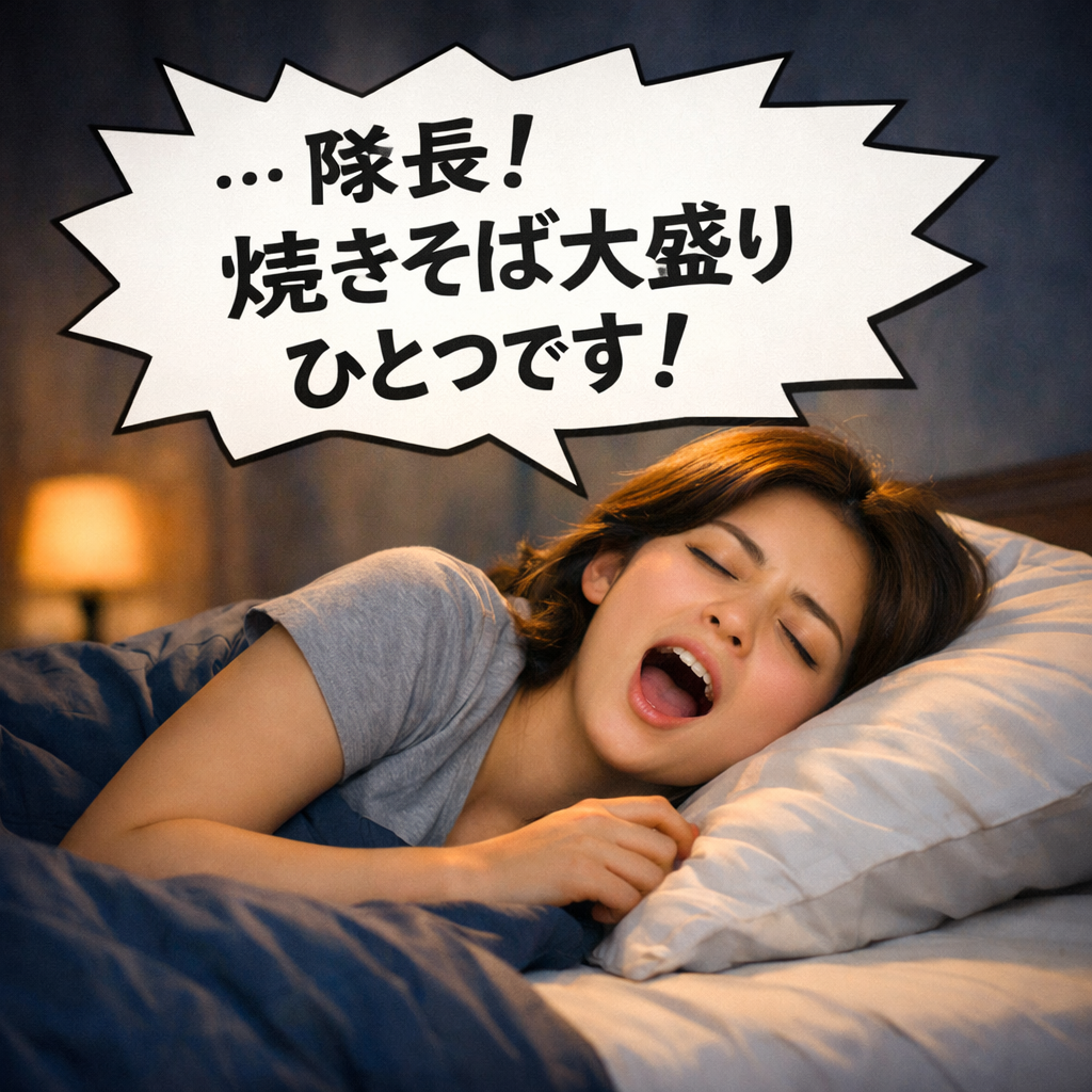 寝言を言っている女性のイメージ