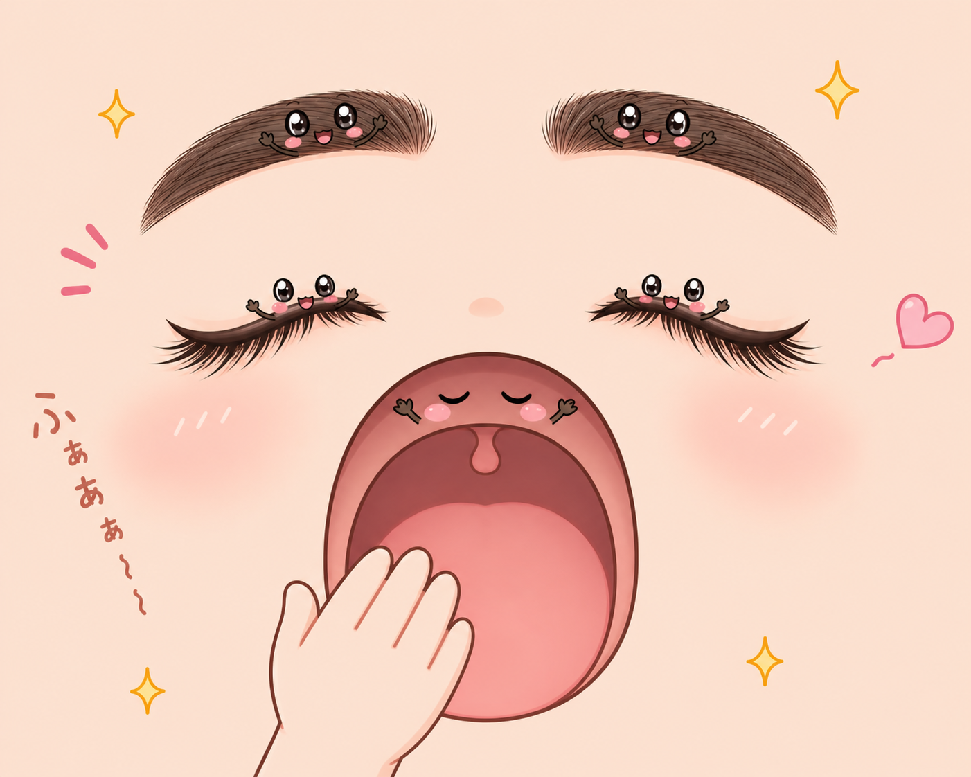 あくびのイラスト